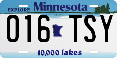 MN license plate 016TSY