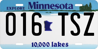 MN license plate 016TSZ
