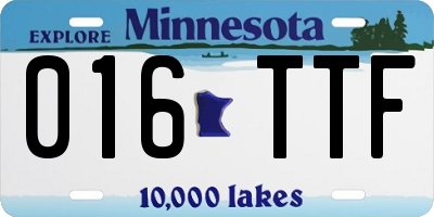 MN license plate 016TTF