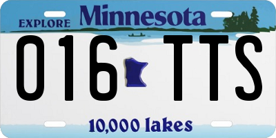 MN license plate 016TTS