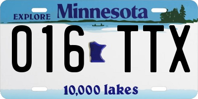 MN license plate 016TTX