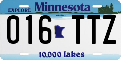 MN license plate 016TTZ