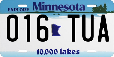 MN license plate 016TUA