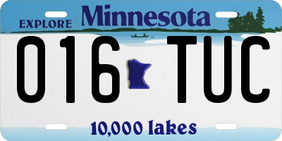 MN license plate 016TUC