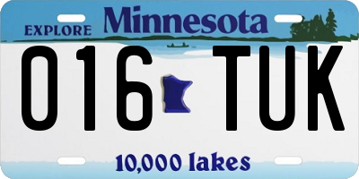 MN license plate 016TUK