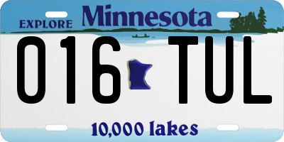 MN license plate 016TUL