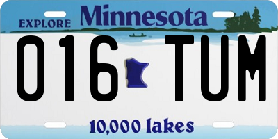 MN license plate 016TUM