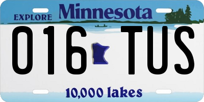 MN license plate 016TUS