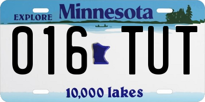 MN license plate 016TUT