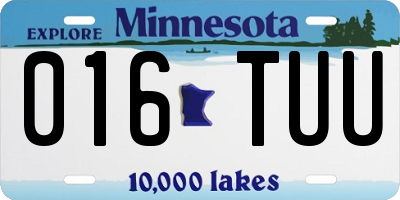 MN license plate 016TUU