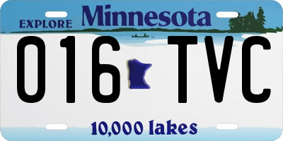 MN license plate 016TVC
