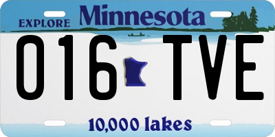 MN license plate 016TVE