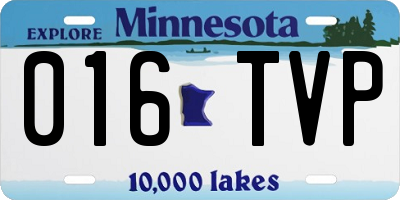 MN license plate 016TVP