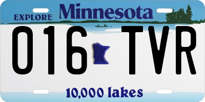 MN license plate 016TVR