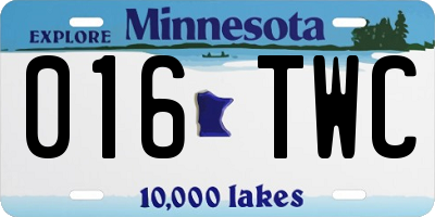 MN license plate 016TWC