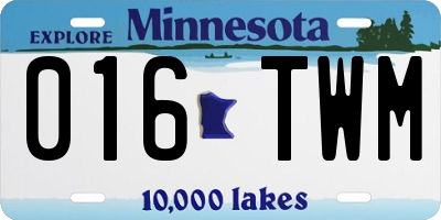 MN license plate 016TWM