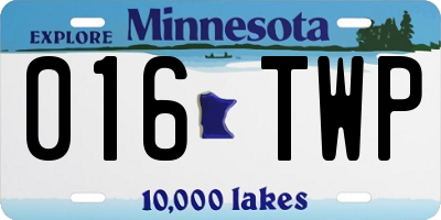 MN license plate 016TWP