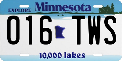 MN license plate 016TWS