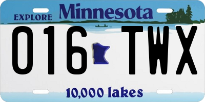 MN license plate 016TWX