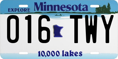 MN license plate 016TWY
