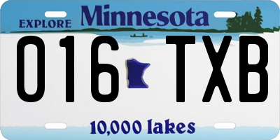 MN license plate 016TXB