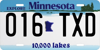 MN license plate 016TXD