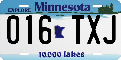 MN license plate 016TXJ