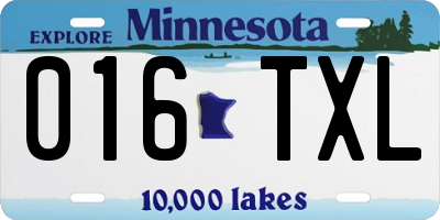 MN license plate 016TXL