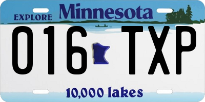 MN license plate 016TXP