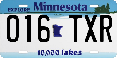 MN license plate 016TXR