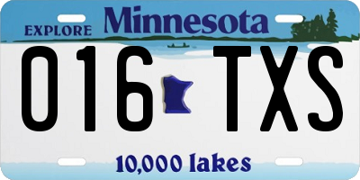 MN license plate 016TXS