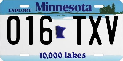 MN license plate 016TXV