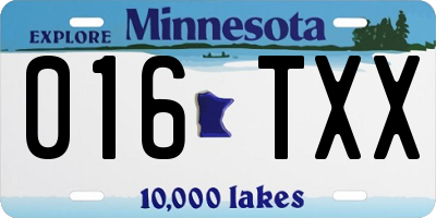 MN license plate 016TXX