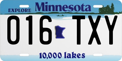 MN license plate 016TXY