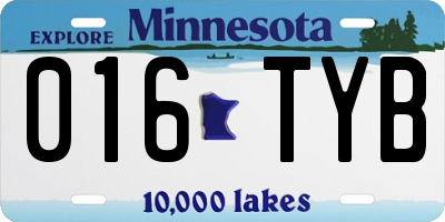 MN license plate 016TYB