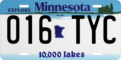 MN license plate 016TYC