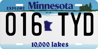 MN license plate 016TYD