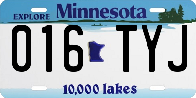 MN license plate 016TYJ