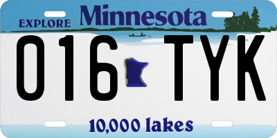 MN license plate 016TYK