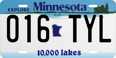 MN license plate 016TYL