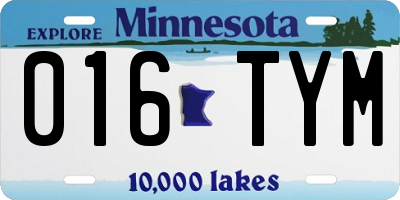 MN license plate 016TYM