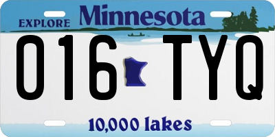 MN license plate 016TYQ