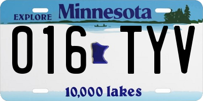 MN license plate 016TYV
