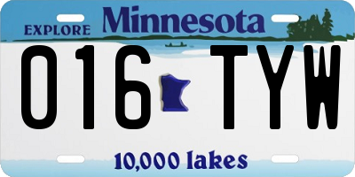 MN license plate 016TYW