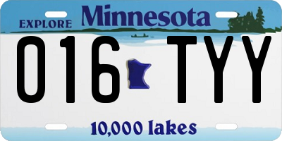 MN license plate 016TYY