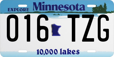 MN license plate 016TZG