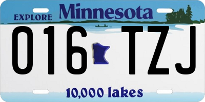 MN license plate 016TZJ