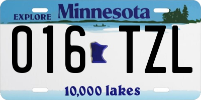 MN license plate 016TZL