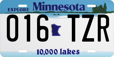 MN license plate 016TZR
