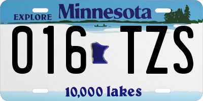 MN license plate 016TZS